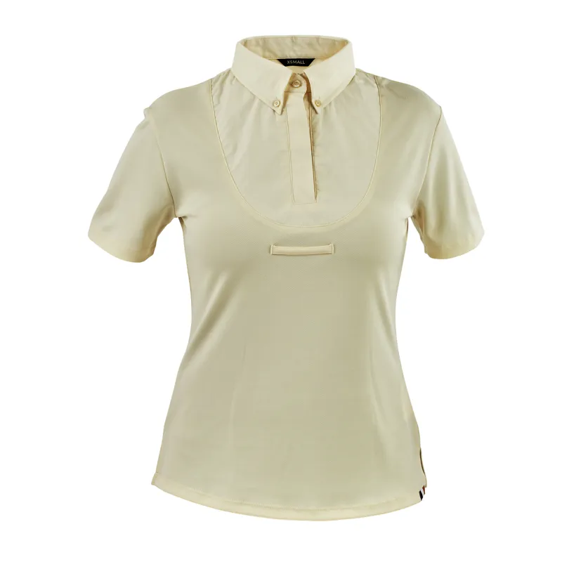 Shires Aubrion Ladies Short Sleeve Tie Collar Shirt Yellow