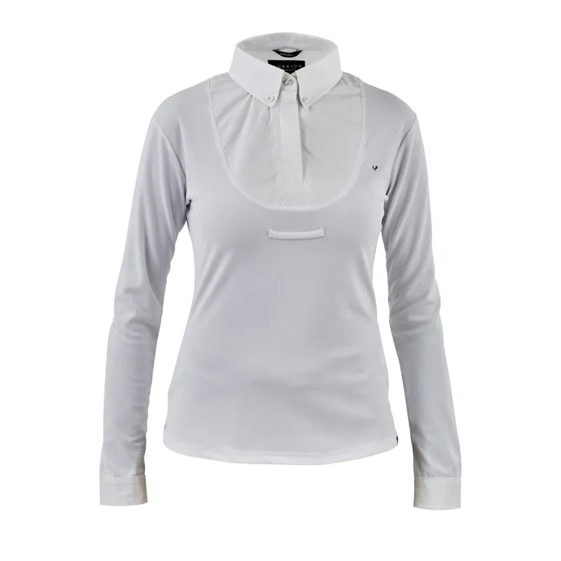Shires Aubrion Ladies Long Sleeve Tie Collar Shirt White
