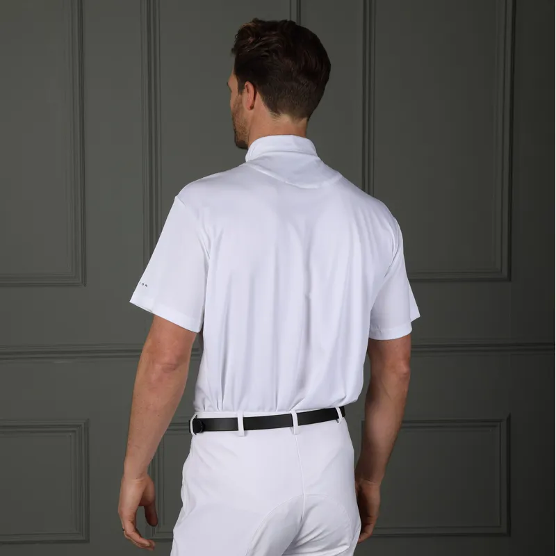 Shires Aubrion Gents Short Sleeve Shirt With Tie Collar White-1