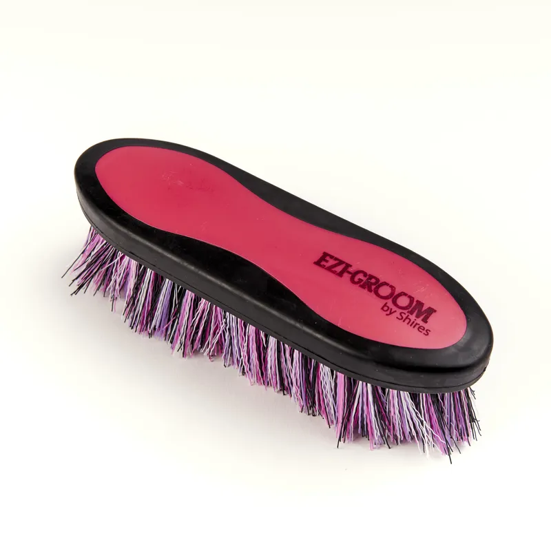 Shires Ezi-Groom Grip Dandy Brush Large Bright Pink