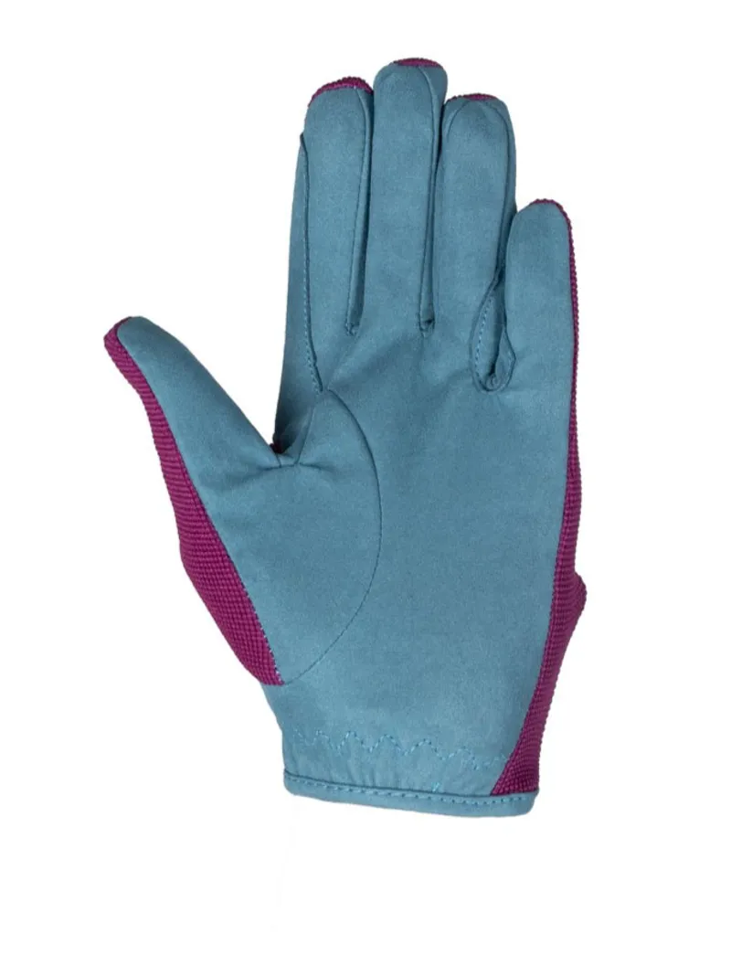 Hy Equestrian Thelwell Collection Pony Friends Riding Gloves Imperial Purple-1