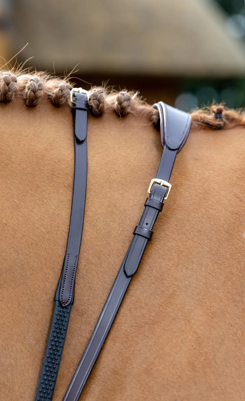 Lemieux Soft Rubber Reins Brown/Brass-1
