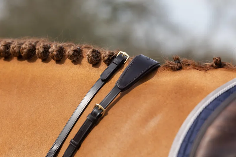 Lemieux Soft Rubber Reins Brown/Brass-2
