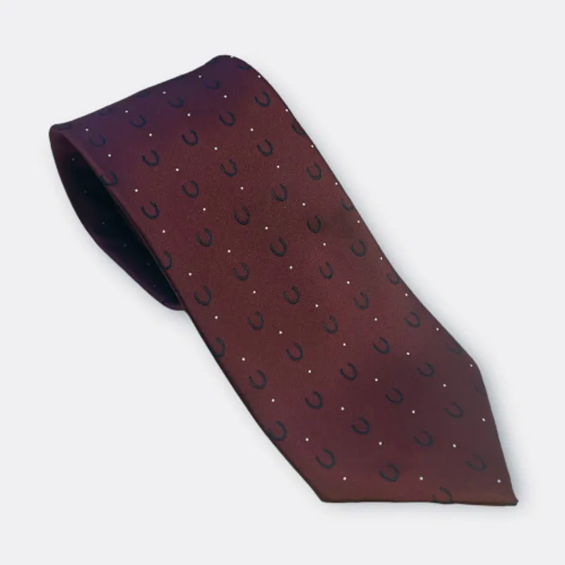 Equetech Junior Showing Tie Horseshoe Maroon