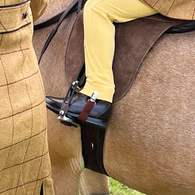 Equetech Junior Elastic Jodhpur Clips Brown-1
