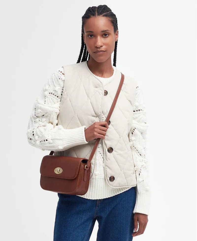 Barbour Isla Leather Cross Body Bag  Classic Brown-1