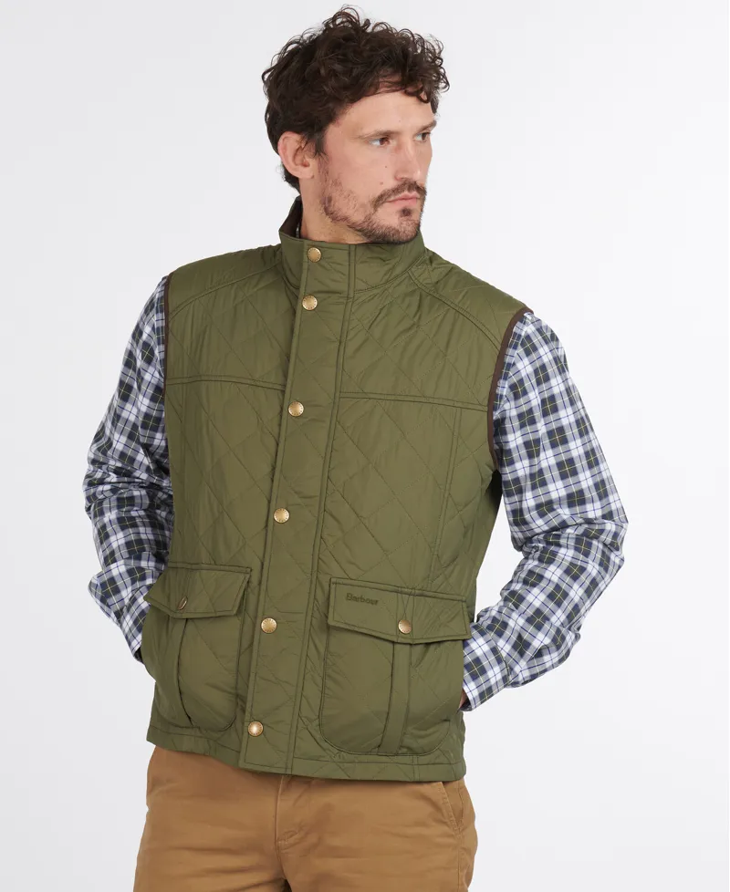 Barbour Mens Explorer Gilet Mid Olive