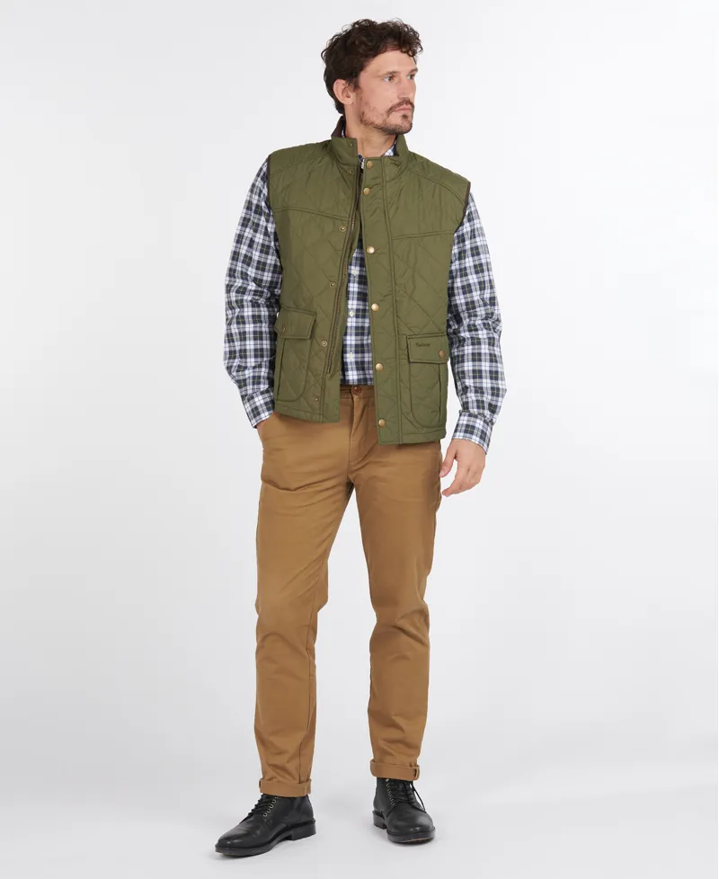 Barbour Mens Explorer Gilet Mid Olive-2