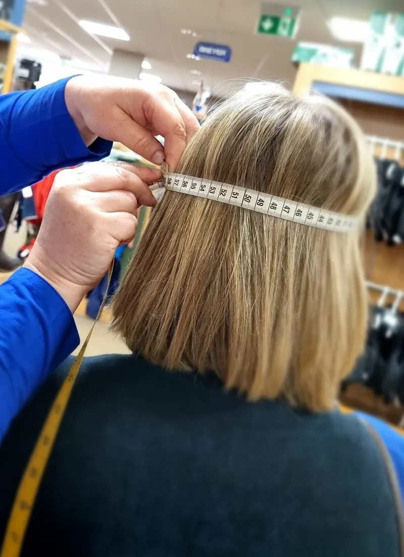 measuring for a riding hat