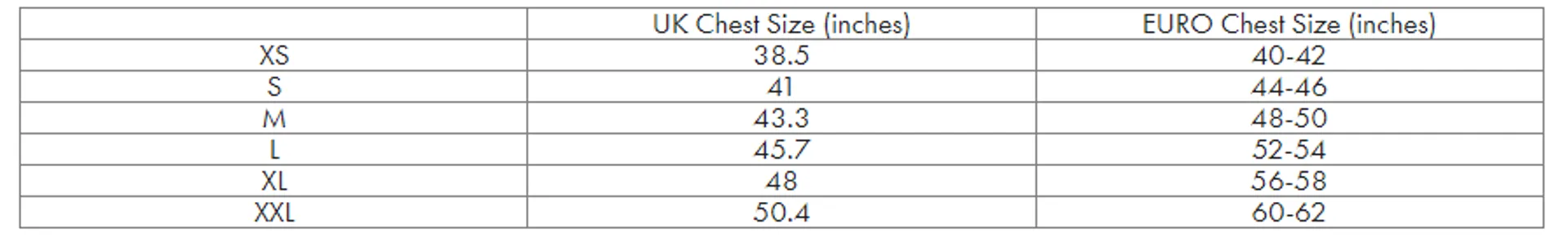 Barboor mens tailored fir polo  size chart