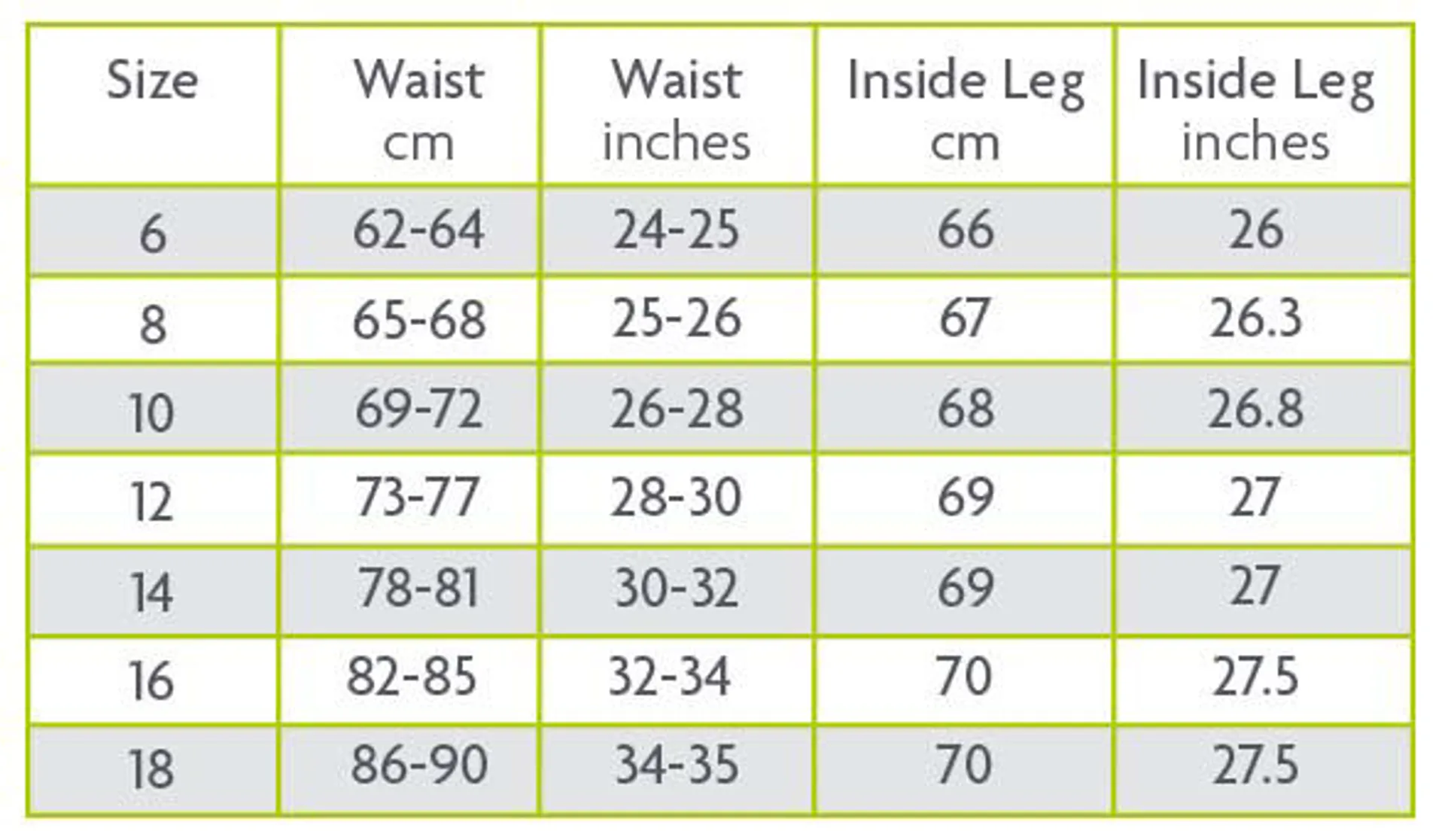 woof wear original lite riding tight size chart 