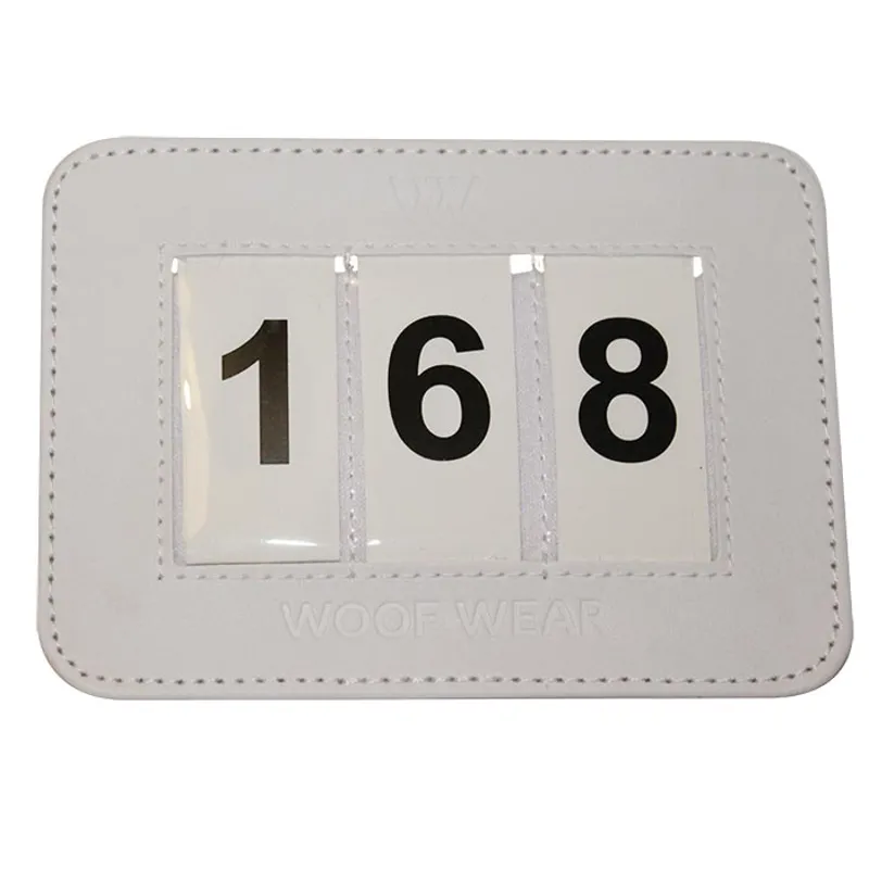 Woof Wear 3 Digit Dressage Number Holder White