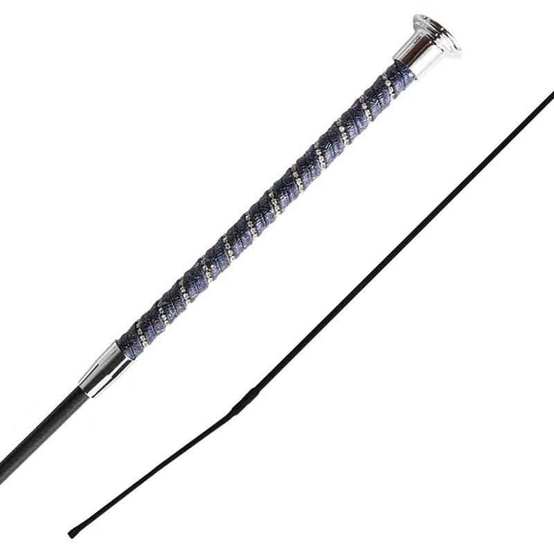 Woof Wear Twisted Dressage Whip 110cm Navy/Silver