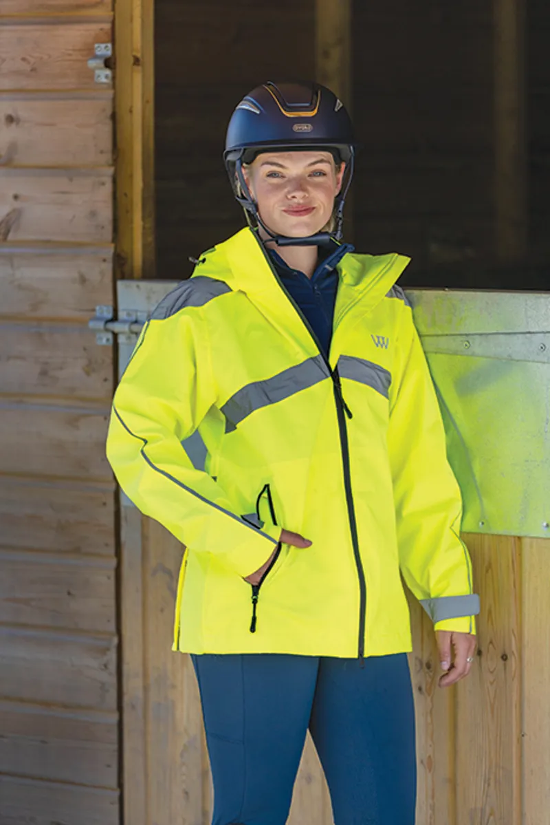 Woof Wear All Season Waterproof Riding Jacket Hi Viz Yellow