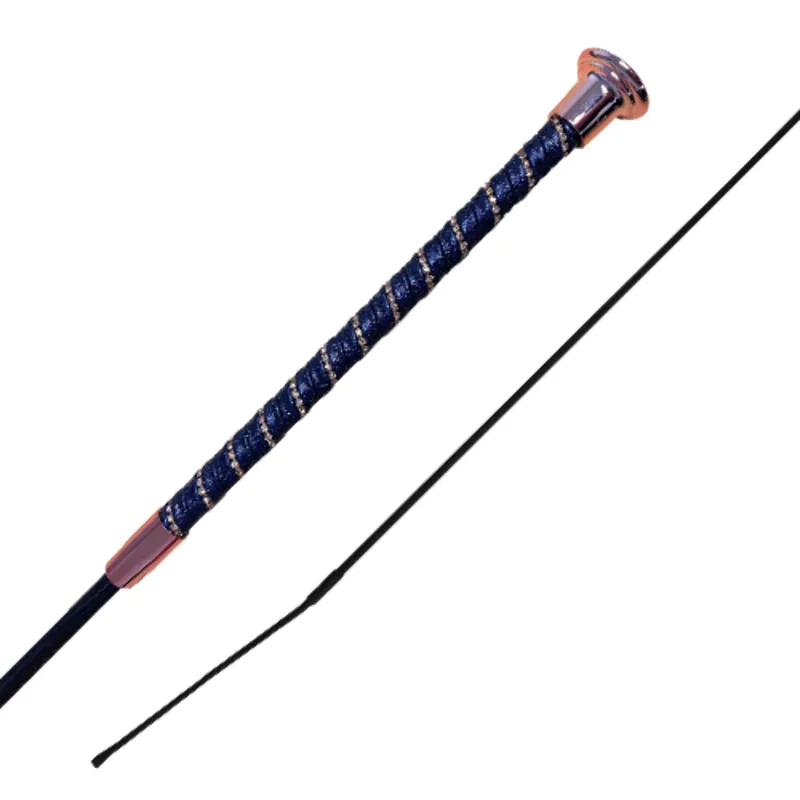 Woof Wear Twisted Dressage Whip 110cm Navy/Rose Gold