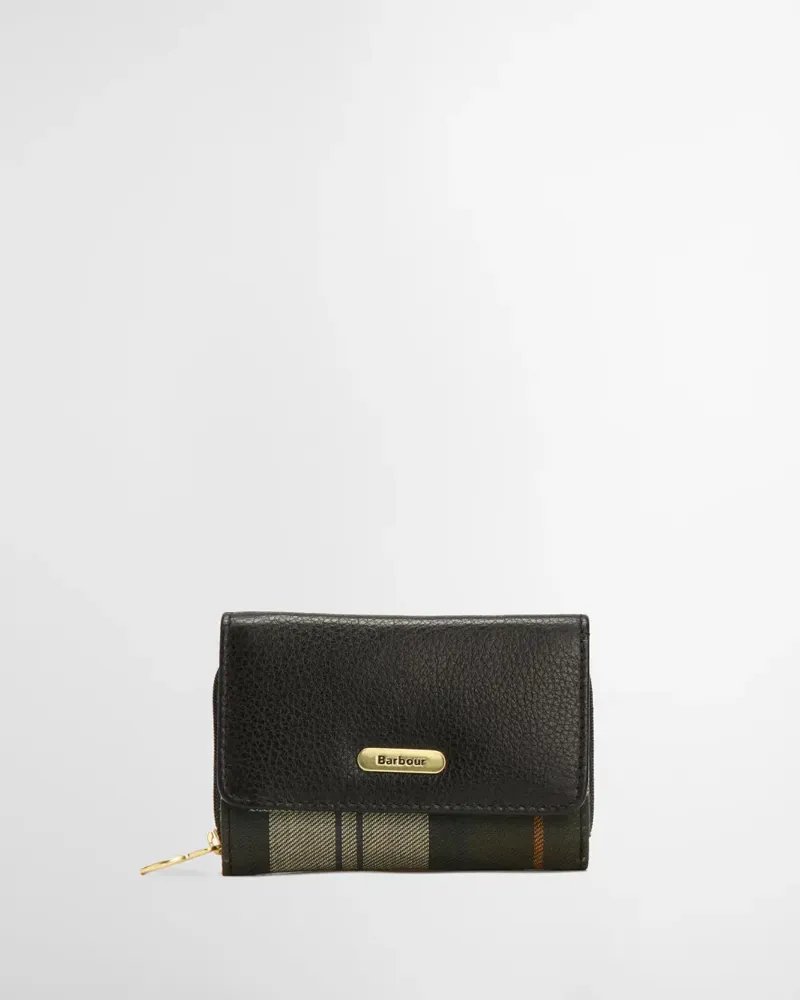 Barbour Rosa Leather French Purse Black/Ancient