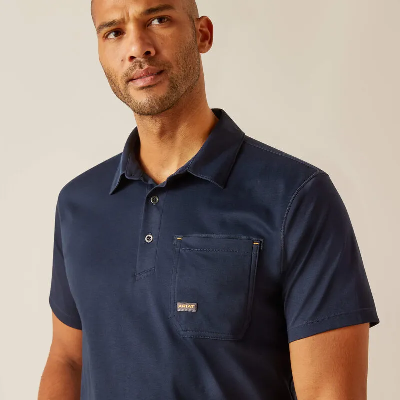 Ariat REBAR Mens Foreman Polo Navy-3