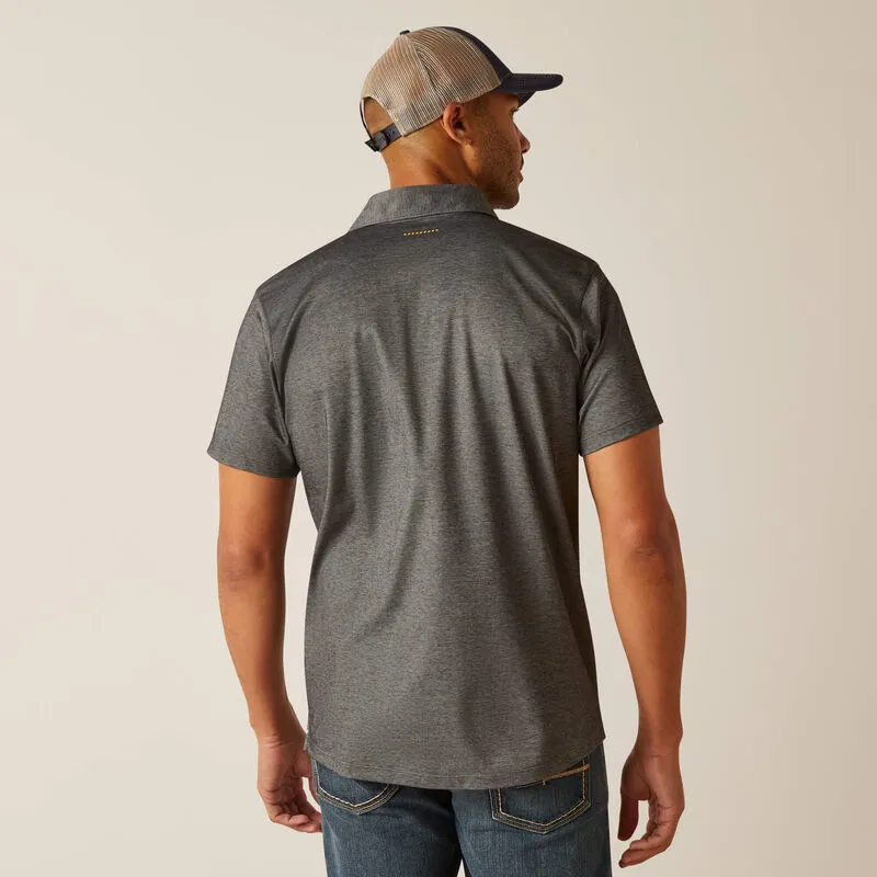 Ariat REBAR Mens Foreman Polo Charcoal Heather-1