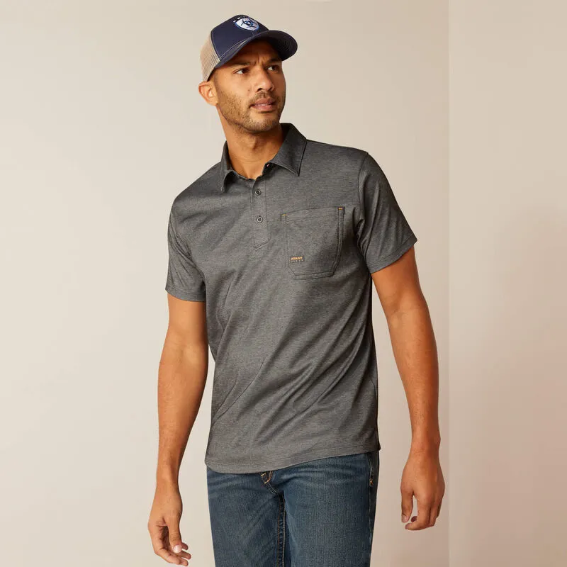 Ariat REBAR Mens Foreman Polo Charcoal Heather-2
