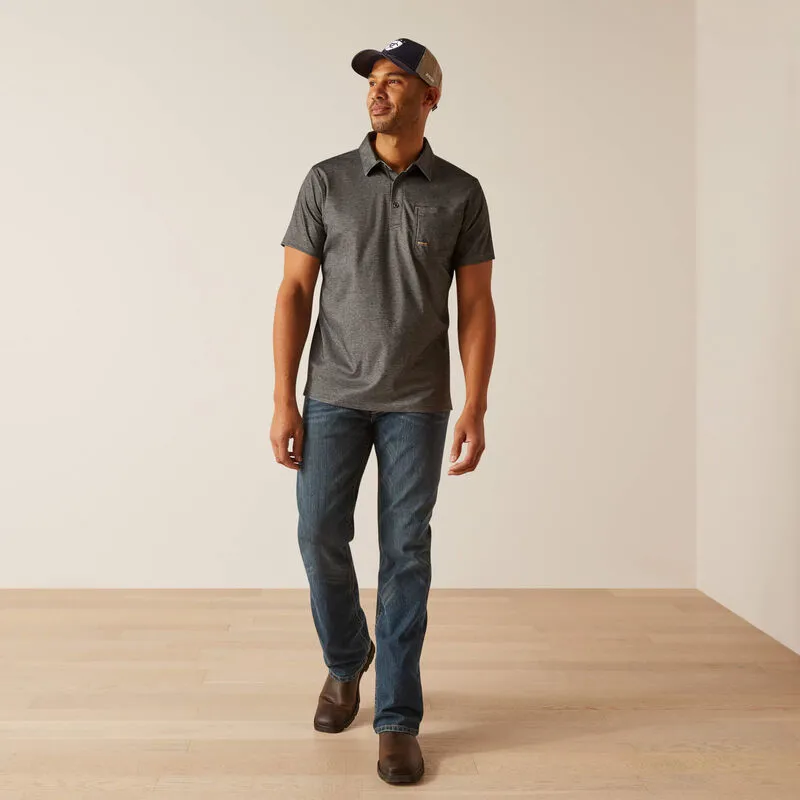 Ariat REBAR Mens Foreman Polo Charcoal Heather-3
