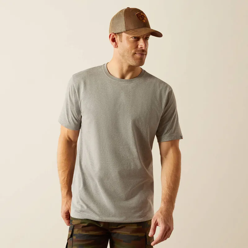 Ariat Mens Rebar Cotton Strong Standard T-Shirt Grey Heather