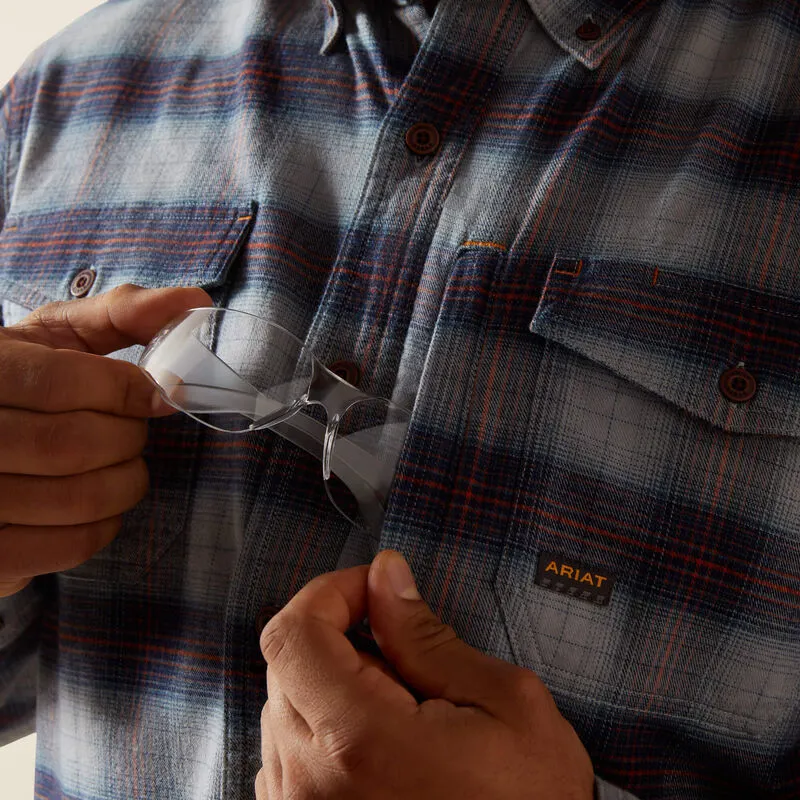 Ariat Mens Rebar Flannel Durastretch Work Shirt Monument-3