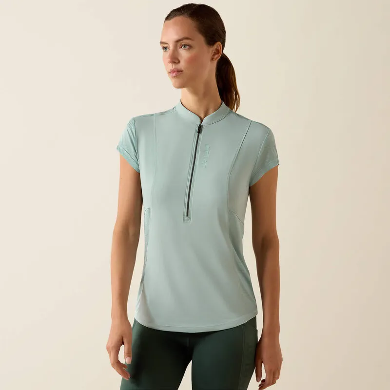 Ariat Womens Breathe 1/2 Zip Baselayer Blue Surf-3