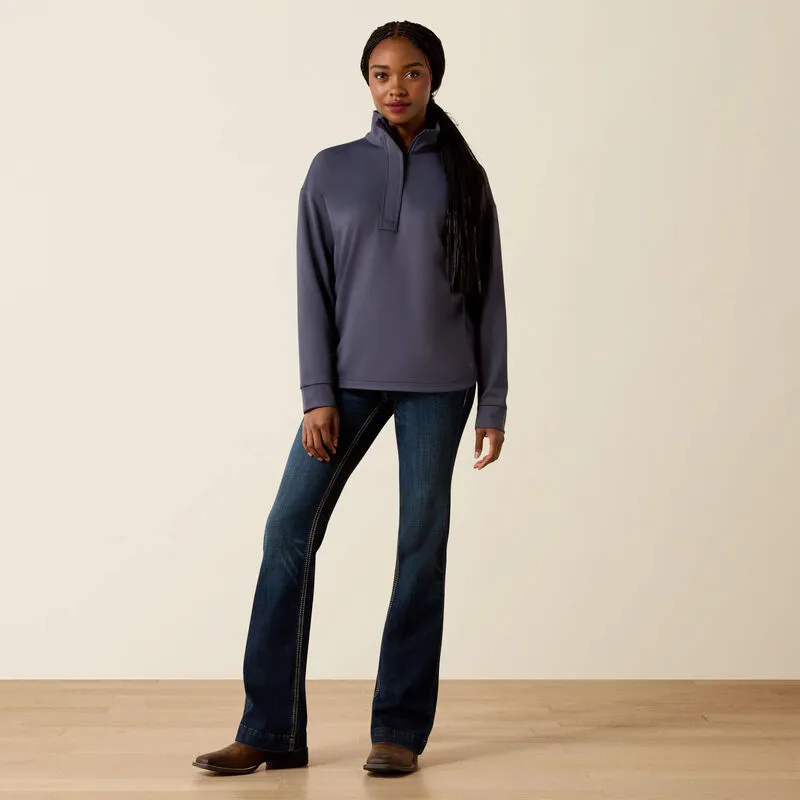 Ariat Womens Breeze Logo 1/2 Zip Sweatshirt Ombre Blue-4
