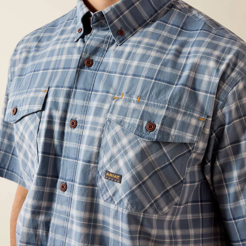 Ariat REBAR Mens Made Tough Durastretch Work Shirt Dark Denim-1