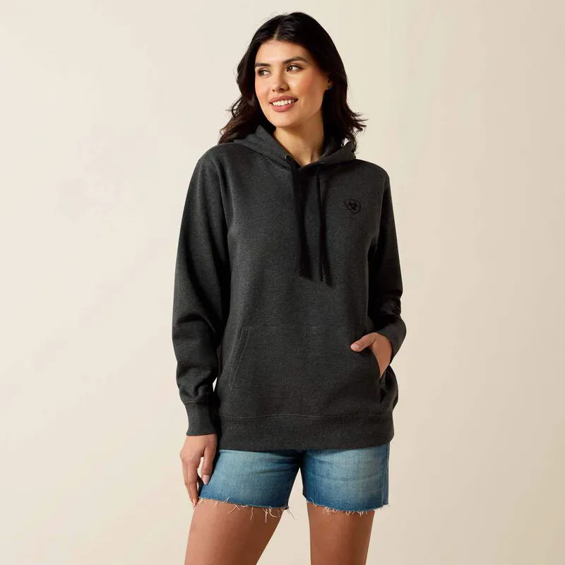 Ariat Womens Logo 2.0 Hoodie Charcoal Heather-5