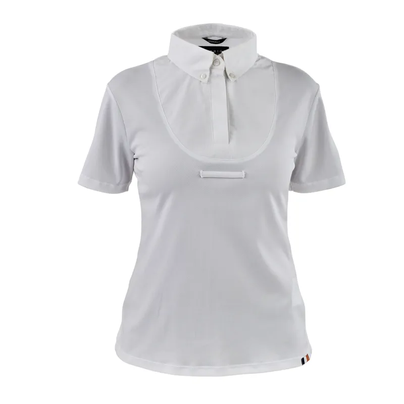 Shires Aubrion Ladies Short Sleeve Tie Collar Shirt White-1