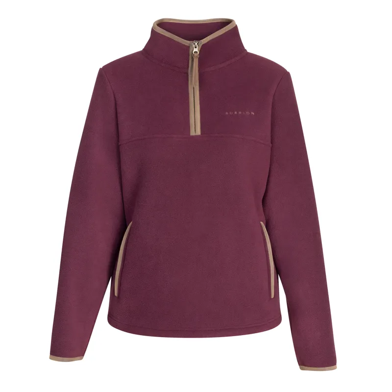Shires Aubrion Core Ladies Half Zip Fleece Maroon-9