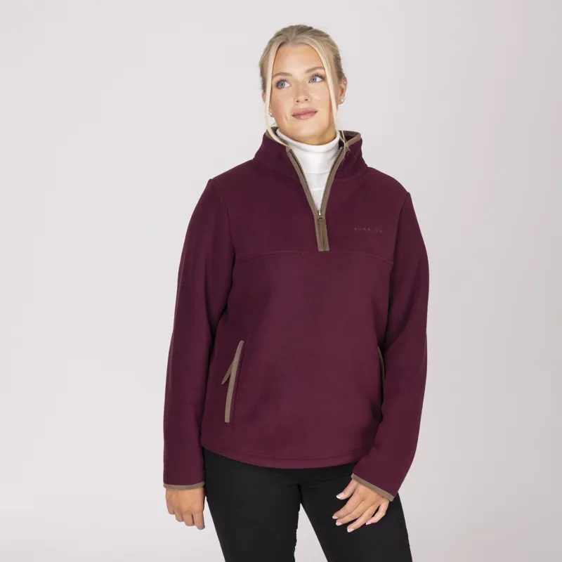 Shires Aubrion Core Ladies Half Zip Fleece Maroon-8