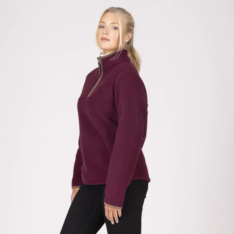 Shires Aubrion Core Ladies Half Zip Fleece Maroon-11