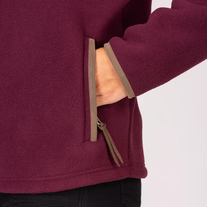 Shires Aubrion Core Ladies Half Zip Fleece Maroon-1