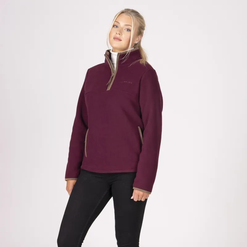 Shires Aubrion Core Ladies Half Zip Fleece Maroon-10