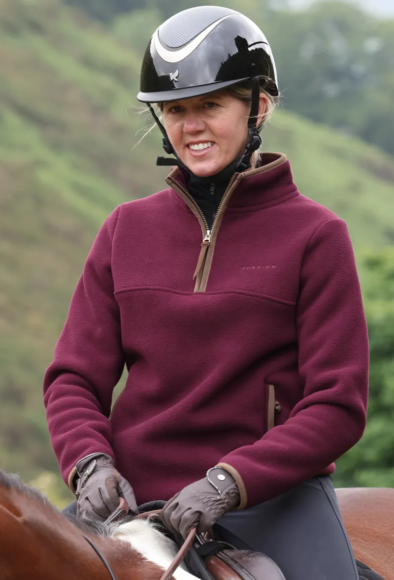Shires Aubrion Core Ladies Half Zip Fleece Maroon