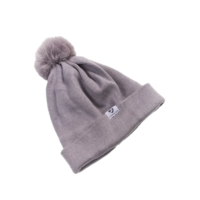Shires Aubrion Fleece Lined Bobble Hat Mauve-1