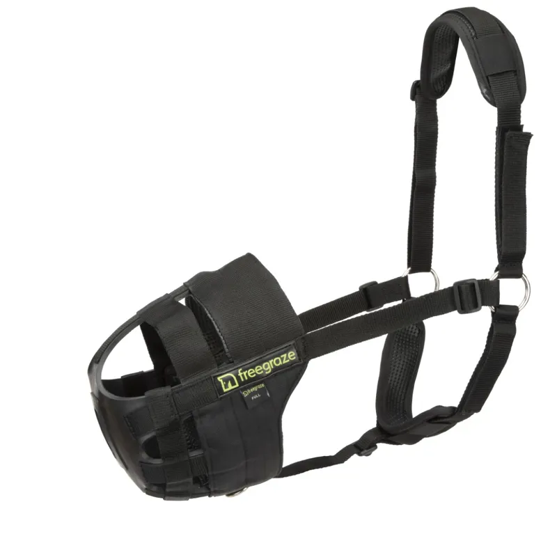 Shires FreeGraze Airflow Grazing Muzzle Black-1