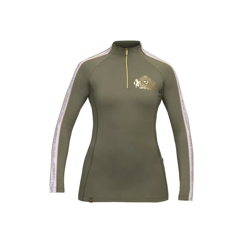 Shires Aubrion Ladies Team Long Sleeve Base Layer Moss-4