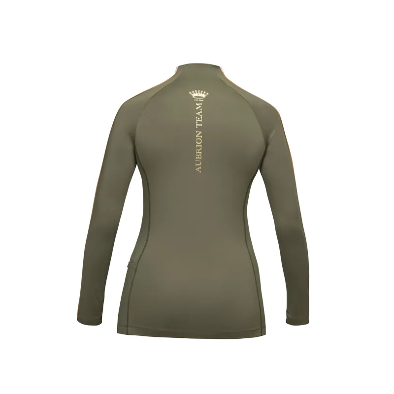 Shires Aubrion Ladies Team Long Sleeve Base Layer Moss-5
