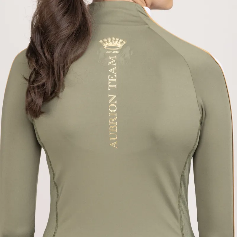 Shires Aubrion Ladies Team Long Sleeve Base Layer Moss-8
