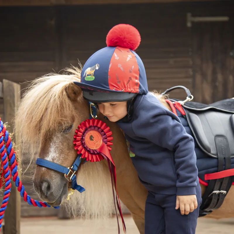 Shires Winnie And Me Hat Silk Navy/Red