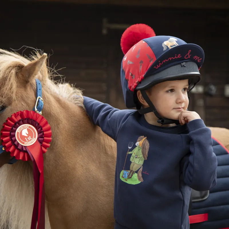 Shires Winnie And Me Hat Silk Navy/Red-3