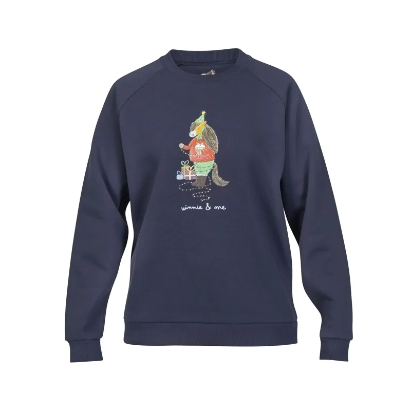 Shires Winnie And Me Adult  Christmas Festive Sweatshirt Navy