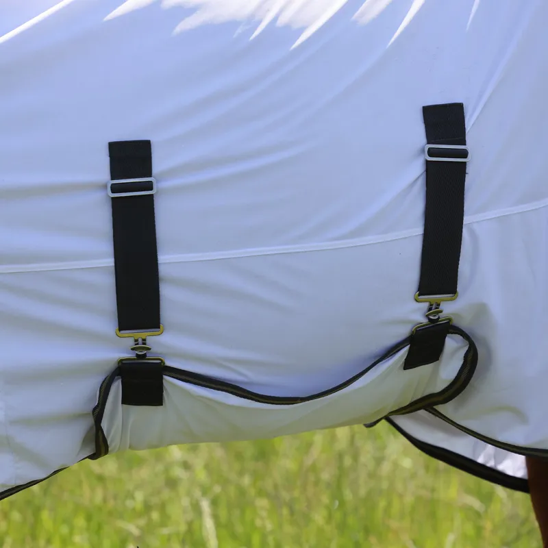 Shires Tempest Original Fly Rug And Neck Set White/Grey-3