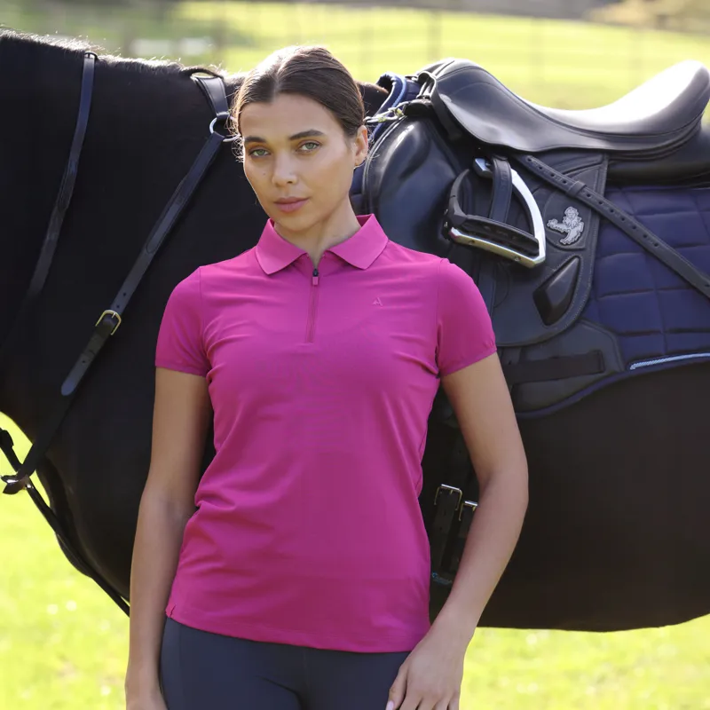 Aubrion React Womens Tech Polo Fuchsia