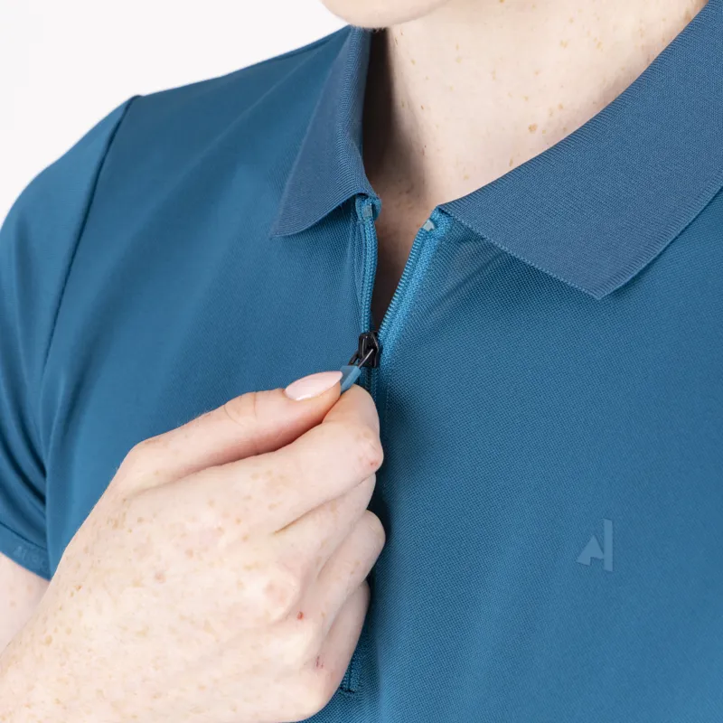 Aubrion React Womens Tech Polo Kingfhisher-1