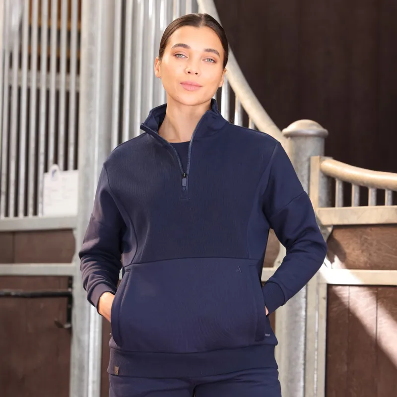 Aubrion React Womens Quarter Zip Sweatshirt Midnight