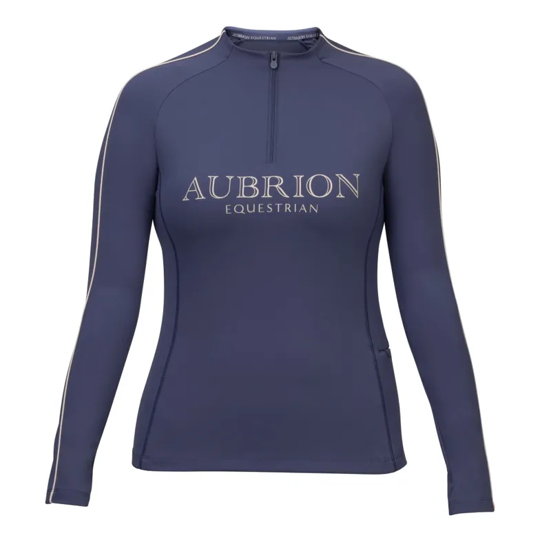 Aubrion Equestrian Ladies Long Sleeve Base Layer Midnight-7